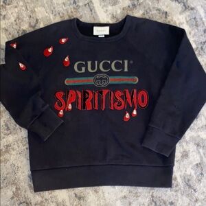 Gucci Black Sweatshirt with Red and Green Spiritismo Design EUC